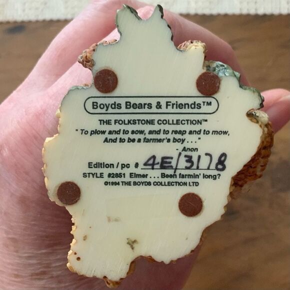 VTG BOYDS BEARS Elmer, Been Farmin’ Long? Figurine 1994 - Picture 7 of 7
